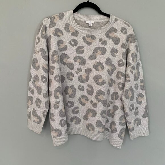J. Jill animal print super soft long sleeve waist length pullover sweat - Picture 1 of 10
